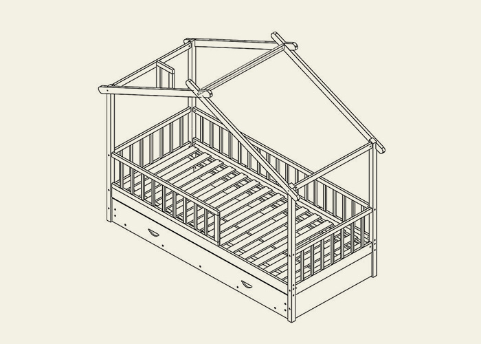 dibujo de la cama de la casa del niño