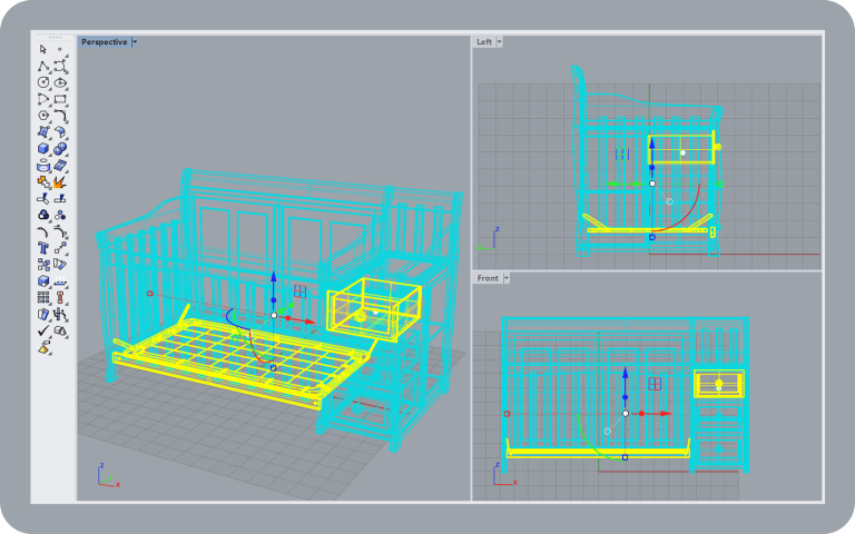 baby crib 3D design
