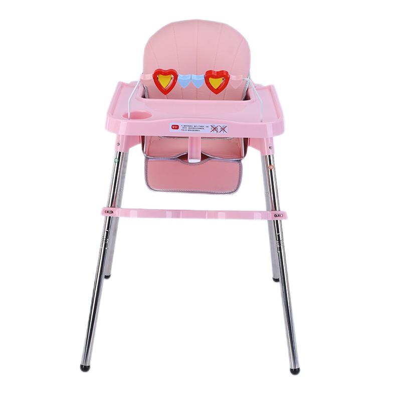 Adjustable Infant High Chair with PU Seat Cover