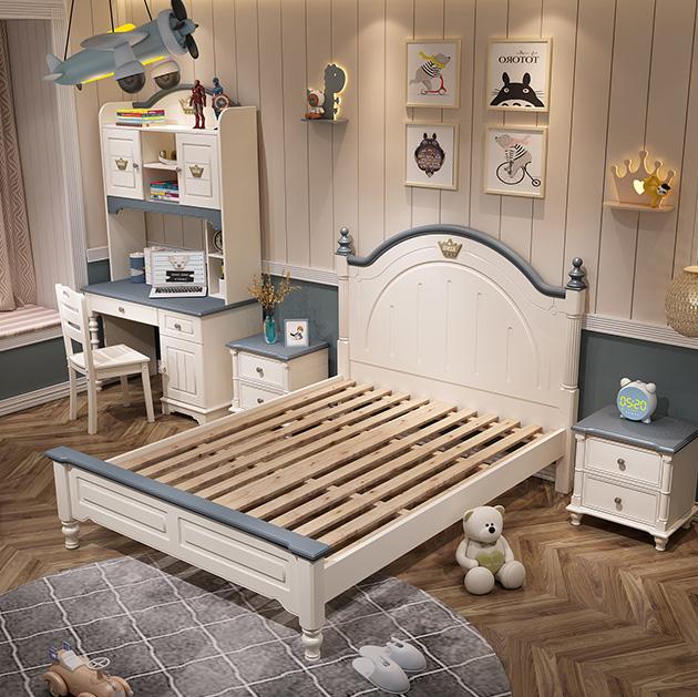 Cama doble de madera de lujo para niños