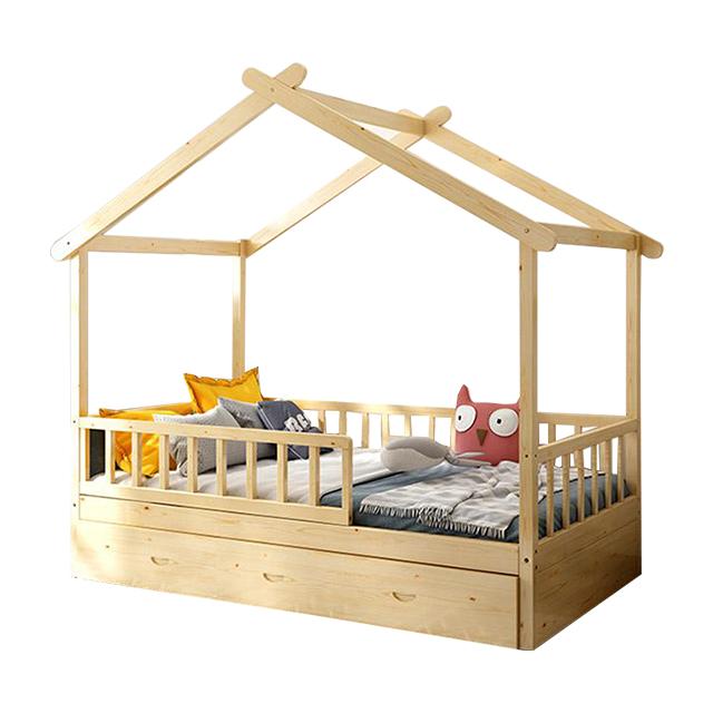 Europe Wooden Kids House Bed with Drawers