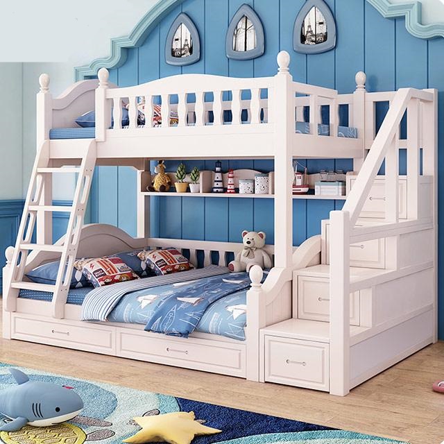 Multifunctional Full Wood Bunk Bed with Drawers