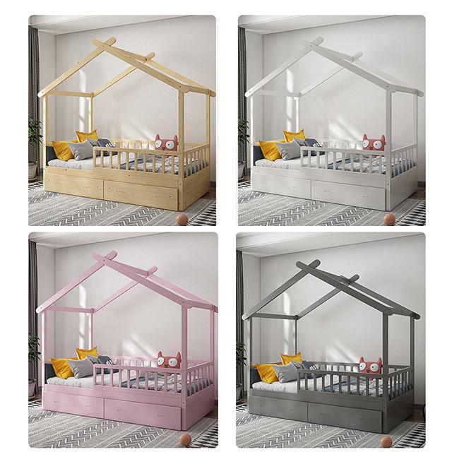 سرير منزل خشبي للأطفال في أوروبا مع أدراج