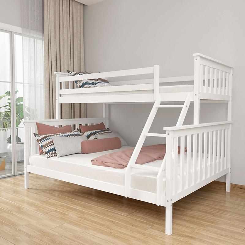 Eco-friendly Twin Over Full Bunk Bed with Safety Rail