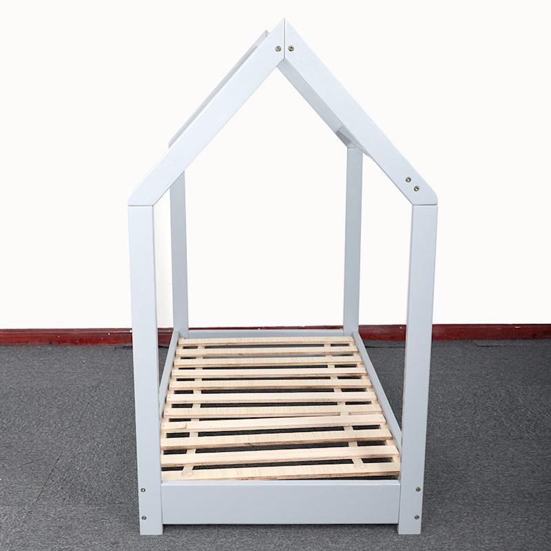 Solid Kids Wood House Bed Twin Bed with Roof