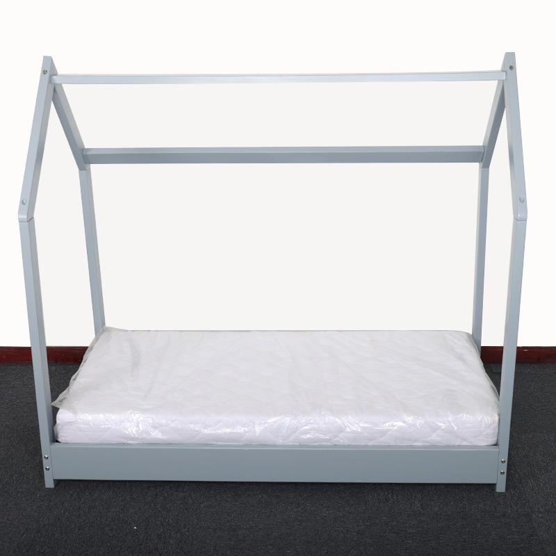 Solid Kids Wood House Bed Twin Bed with Roof