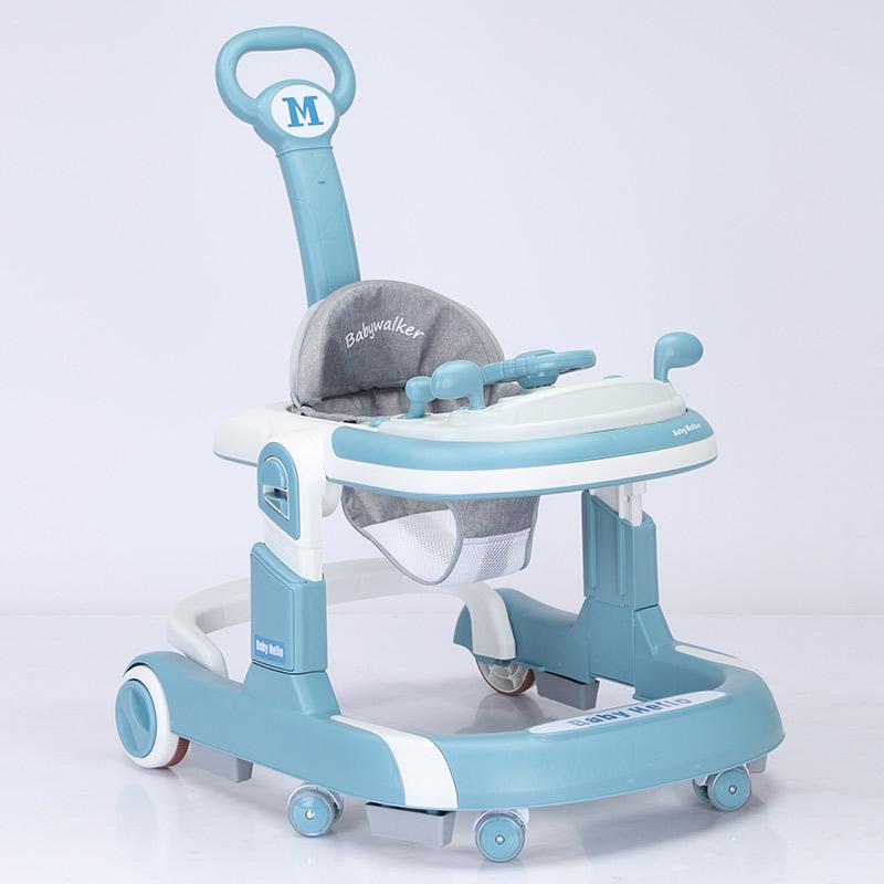 Andador de bebê multifuncional com altura ajustável