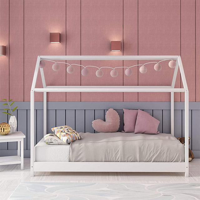 Lit de maison moderne en bois massif pour enfants Lit pour tout-petits