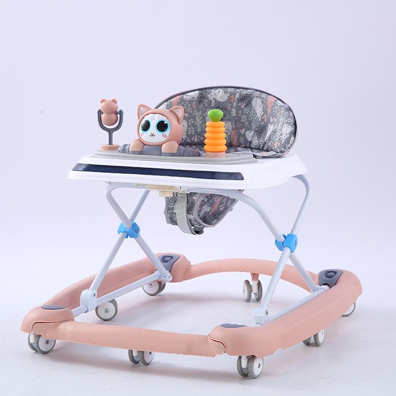 Andador elegante para bebés con ruedas y juguetes