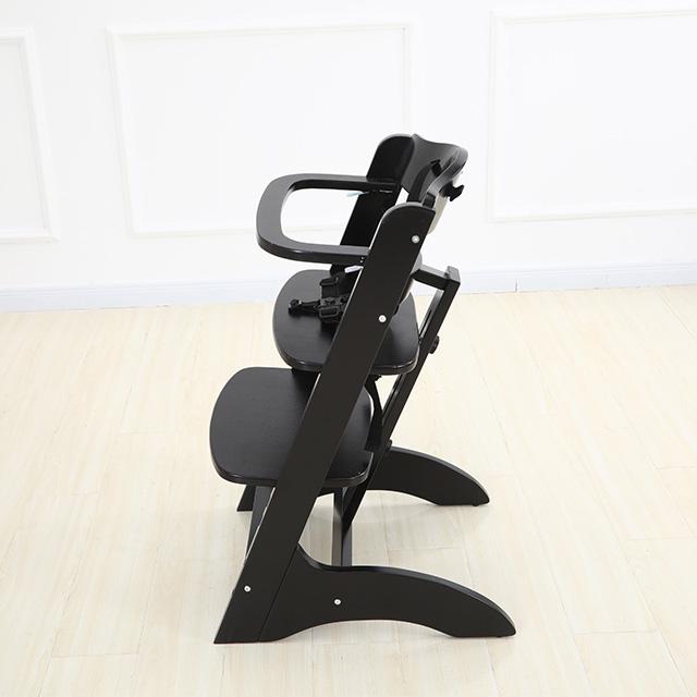 Black Adjustable Wooden Baby High Chair-05