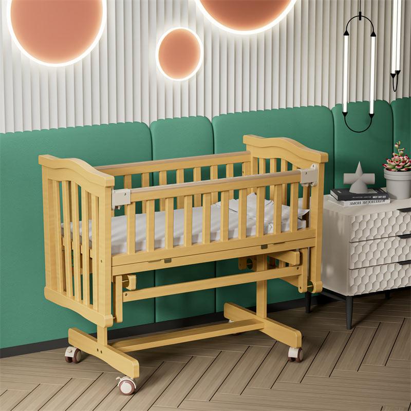 Classic Natural Wooden Baby Cradle Baby Swing