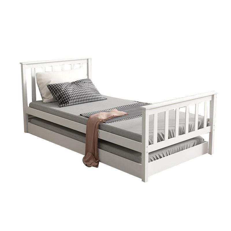 Double Wooden Toddler Bed with Pull Out Trundle-6