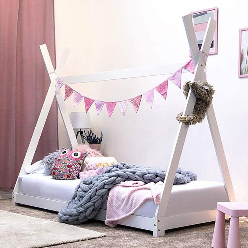 Cama tipi de madera para niños moderna y ecológica