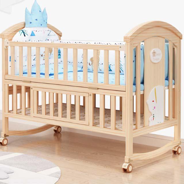 Eco-friendly Wooden Baby Crib With Storage-4