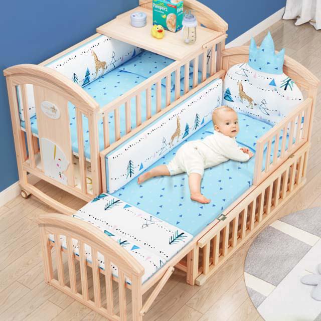 Eco-friendly Wooden Baby Crib With Storage-7