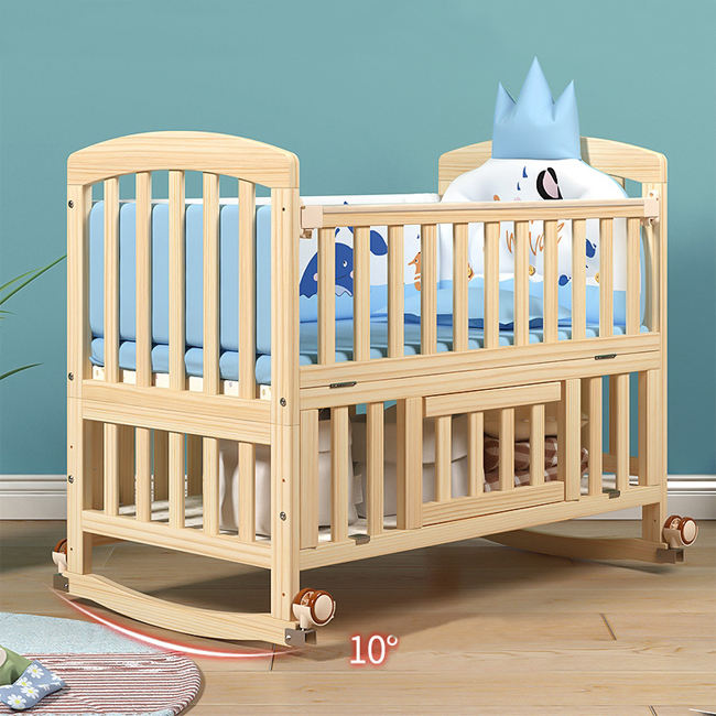 Flexible wooden cosleeping baby bed infant crib-01
