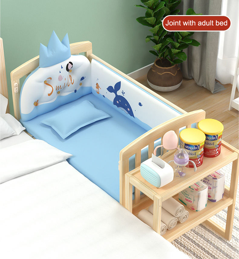 Flexible wooden cosleeping baby bed infant crib-03
