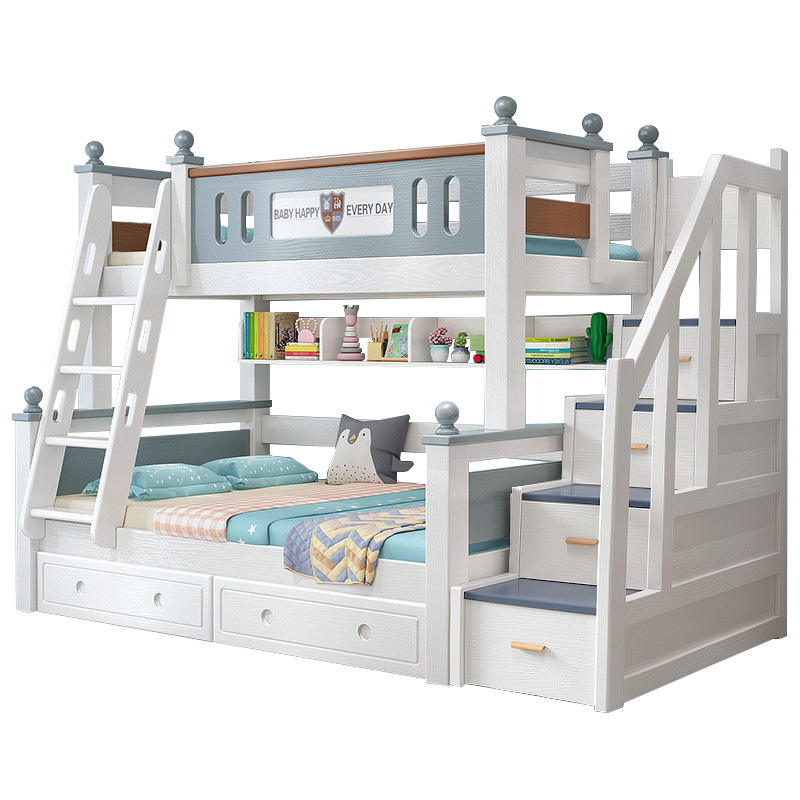 High-End Widen Keel Bunk Beds with Ladder and Drawer-01