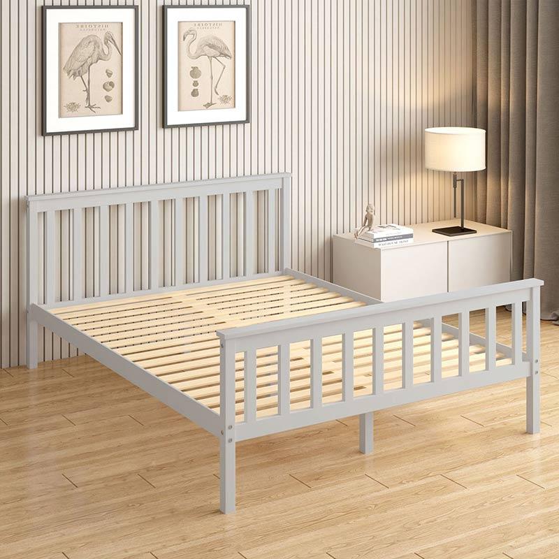 Cama infantil de madera de gran tamaño con cabecera-3