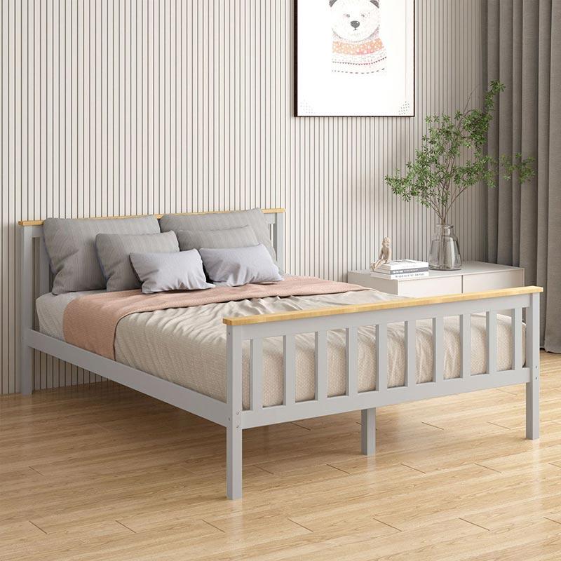 Cama infantil de madera de gran tamaño con cabecera-5