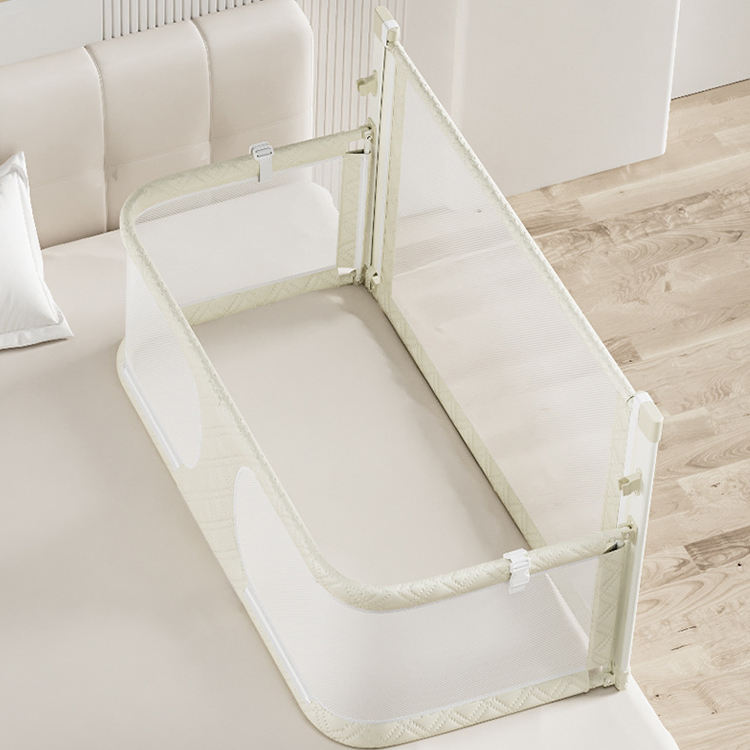 Easy Fold Rail Guard Adjustable Height Toddler Playpen Bed