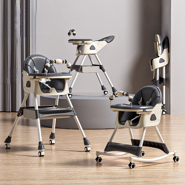 Foldable Baby Feeding Chair with Storage Basket