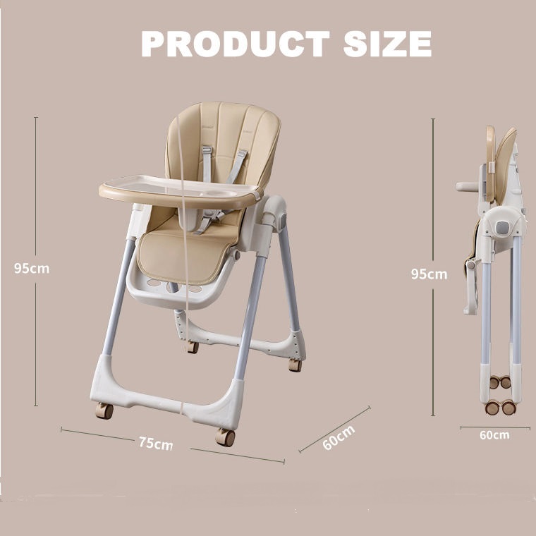 Silla de alimentación para bebés plegable 3 en 1 aprobada por los padres