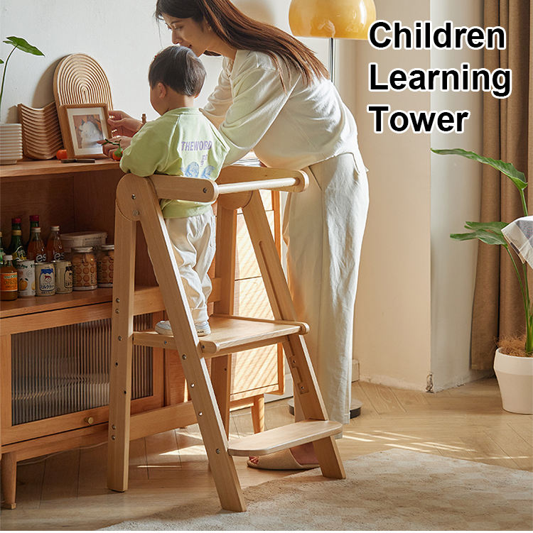 Torre de aprendizaje Montessori para niños de altura ajustable