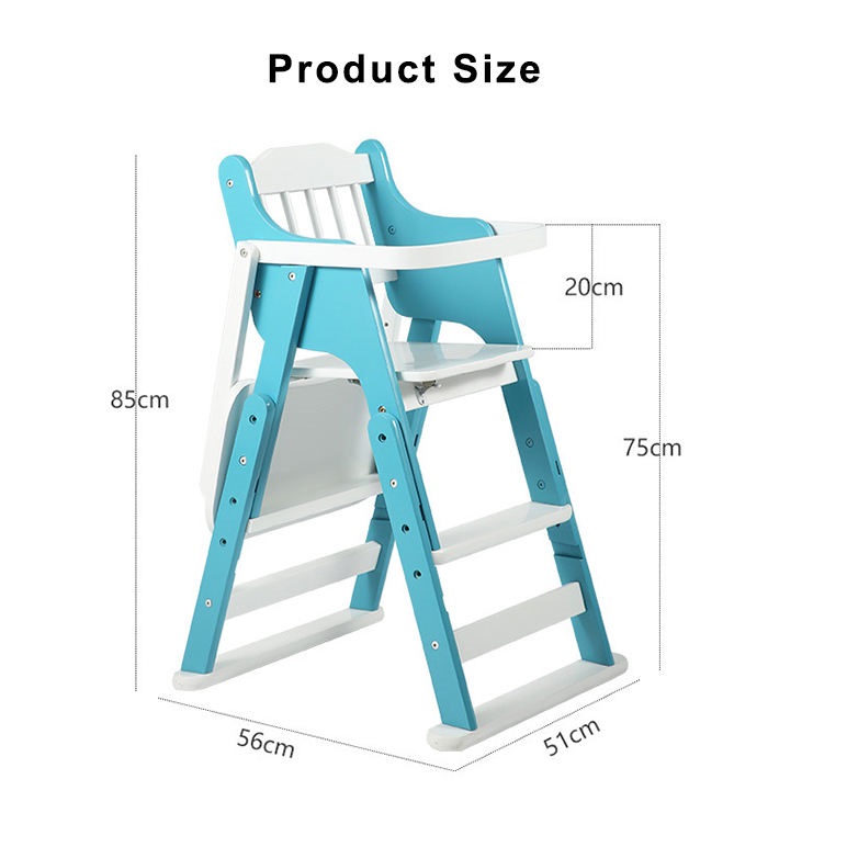 Wooden Baby High Chair with Anti-Rollover Design-04