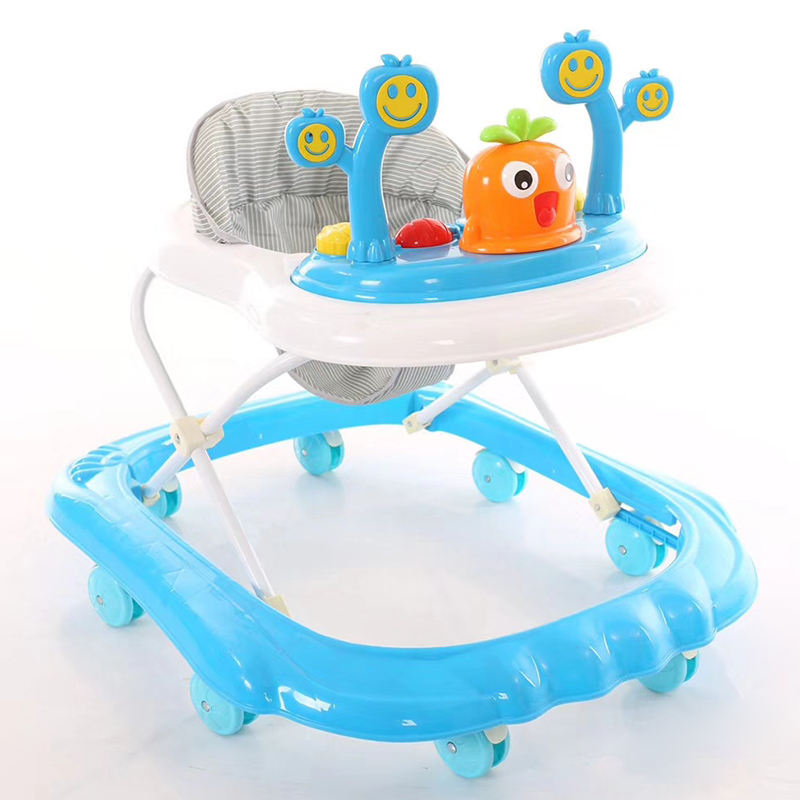 Seat Height Adjustable Baby Walker with Cute Toys