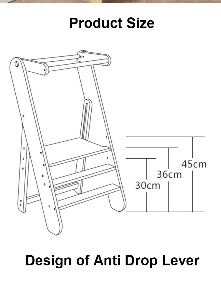 Torre auxiliar de cocina infantil plegable