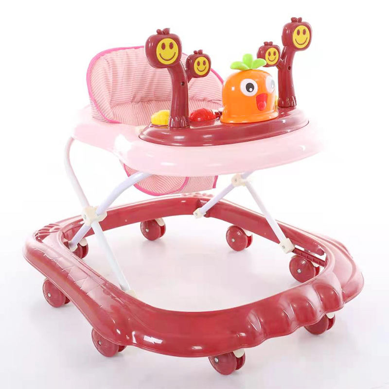 Seat Height Adjustable Baby Walker with Cute Toys