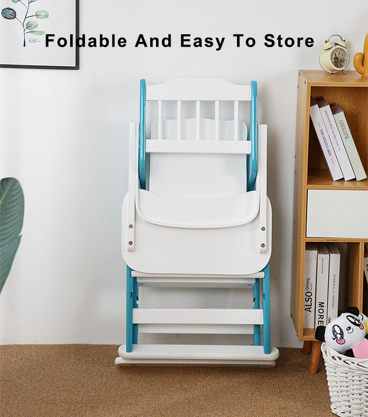 Wooden Baby High Chair with Anti-Rollover Design-04