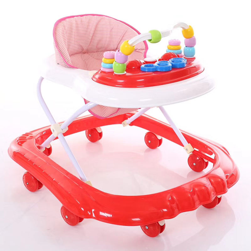 Seat Height Adjustable Baby Walker with Cute Toys