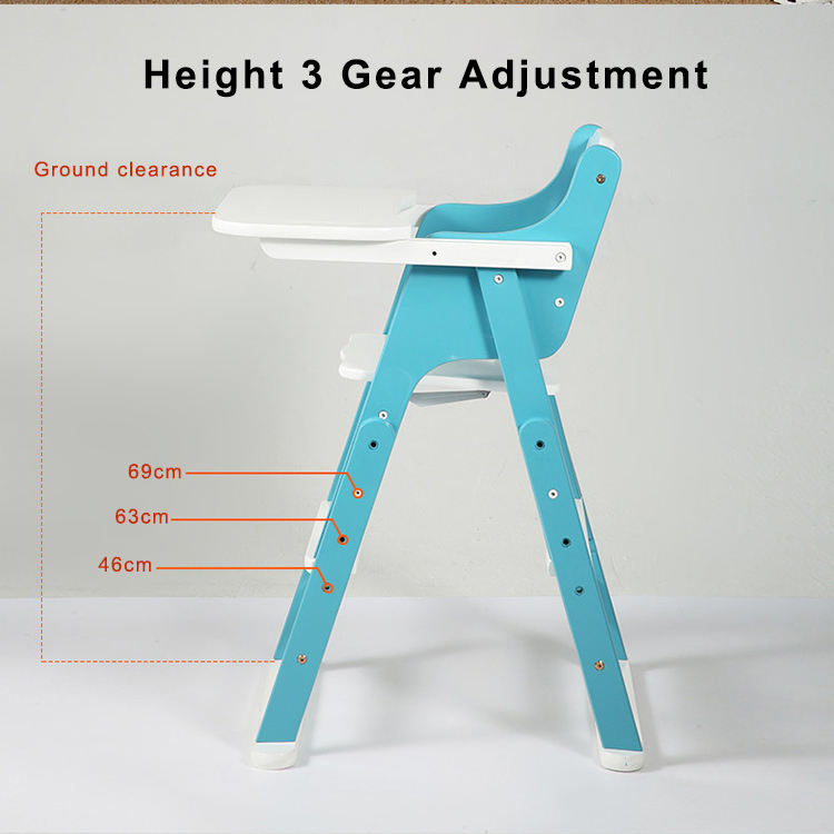 Wooden Baby High Chair with Anti-Rollover Design-04