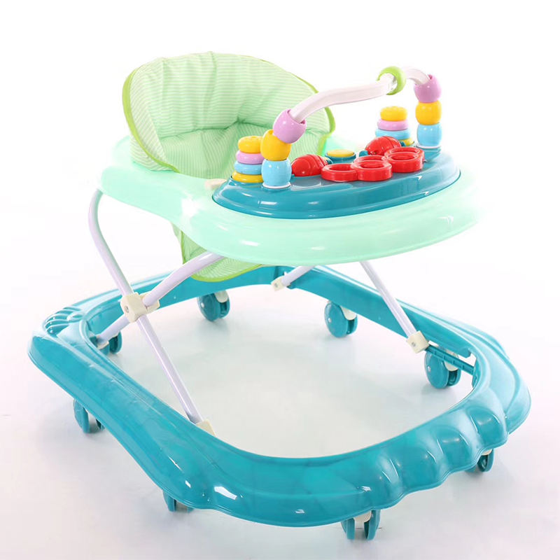 Seat Height Adjustable Baby Walker with Cute Toys