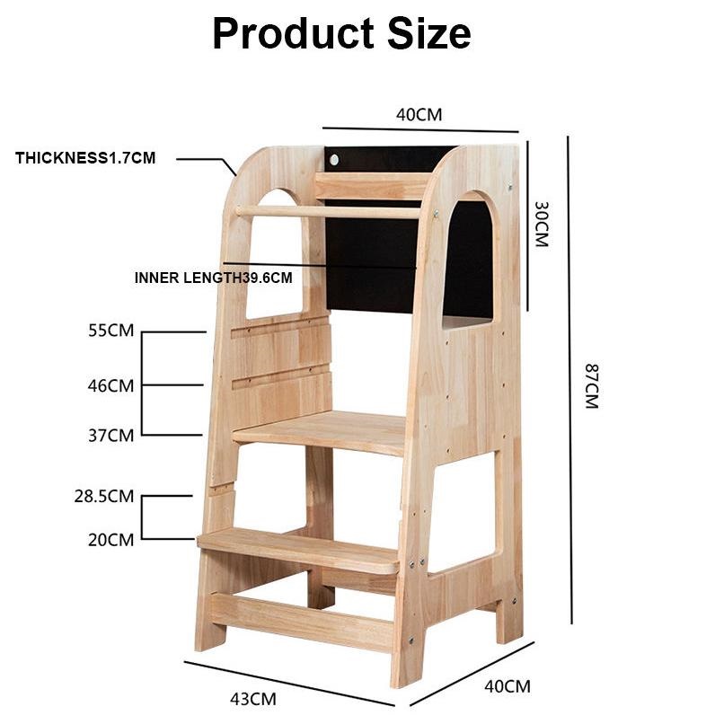 Torre de aprendizaje de madera con función antideslizante