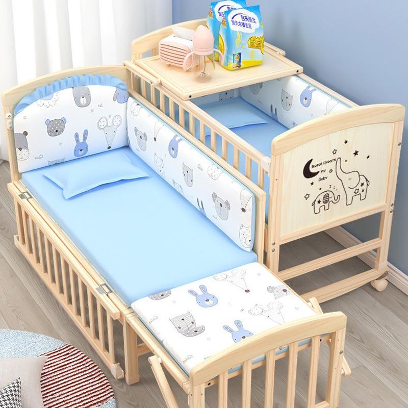 Multi Functional Solid Wood Crib Baby Cot-1