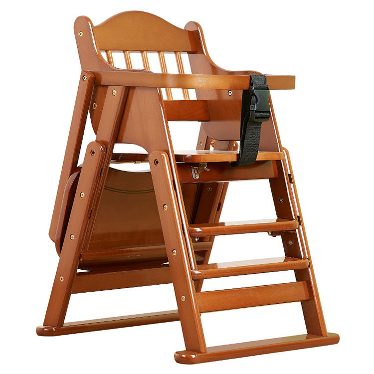 New Design Portable Foldable Solid Wood Baby Feeding Chair-01
