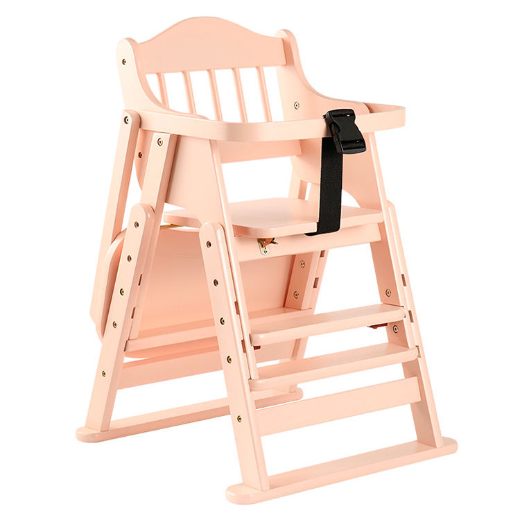 New Design Portable Foldable Solid Wood Baby Feeding Chair-02