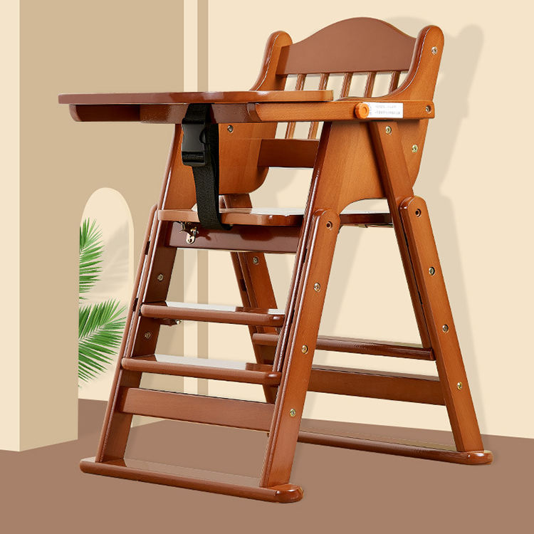 New Design Portable Foldable Solid Wood Baby Feeding Chair-04