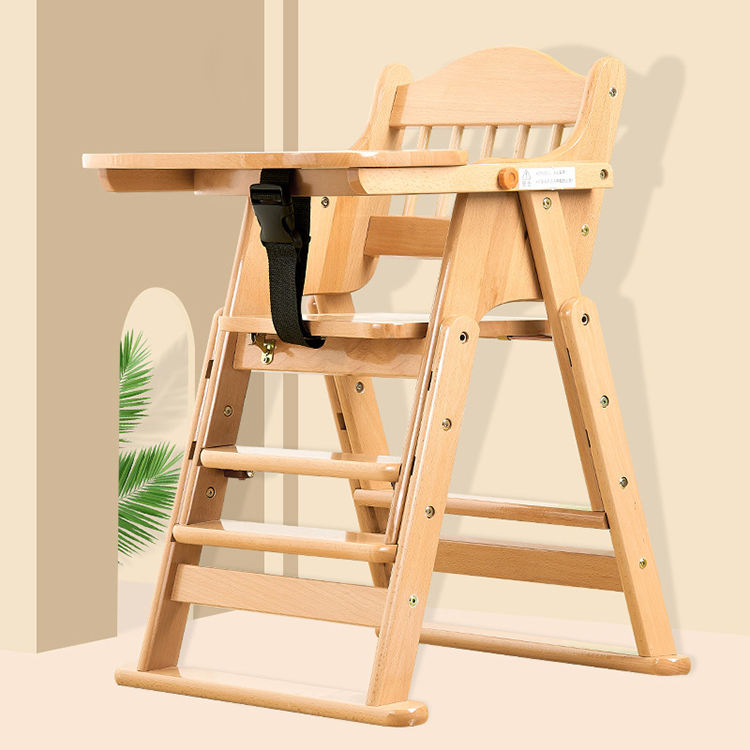 New Design Portable Foldable Solid Wood Baby Feeding Chair-05