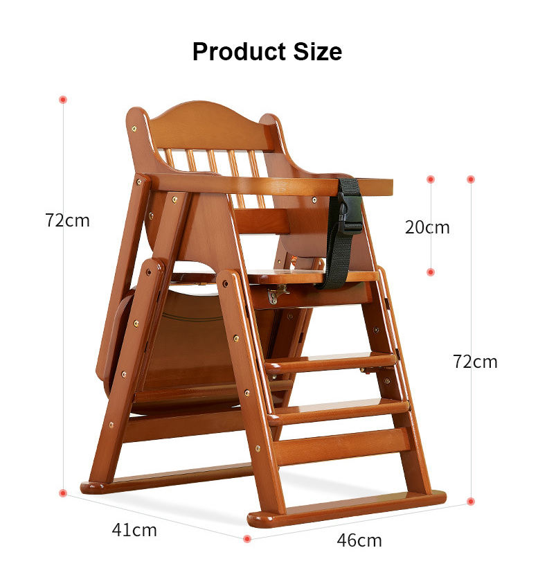 New Design Portable Foldable Solid Wood Baby Feeding Chair-06