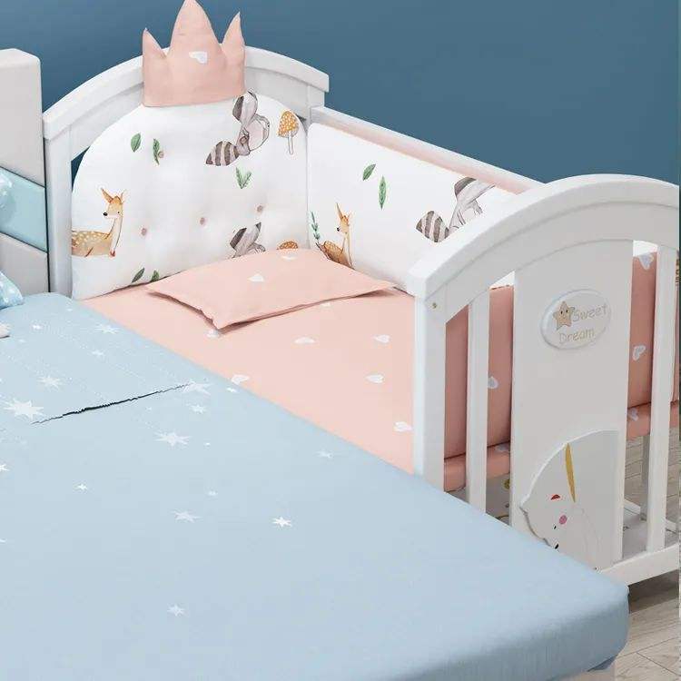 Pine Wood Multifunctional Baby Cradle Bed for Newborn-02