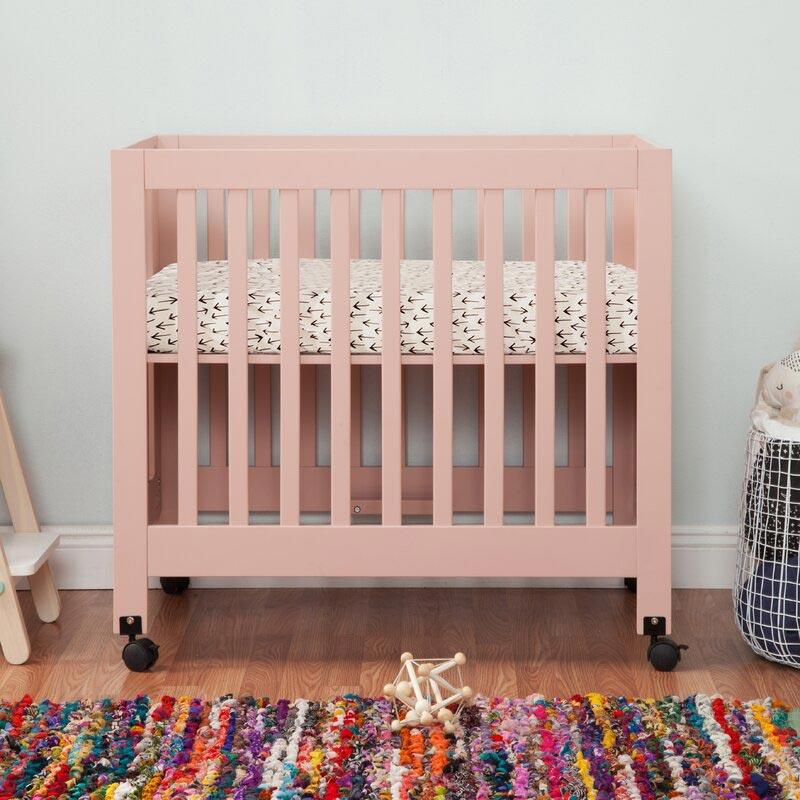 Portable Folding Mini Baby Wooden Crib-4