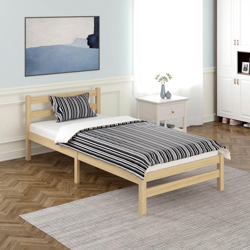 Cama de solteiro em madeira maciça para criança - 1