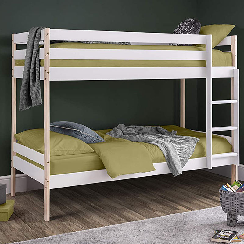 दो बच्चों के लिए ठोस लकड़ी का बंक बेड-06