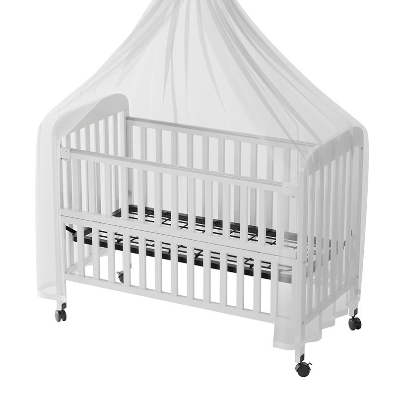 White Portable Baby Wooden Crib for Newborn