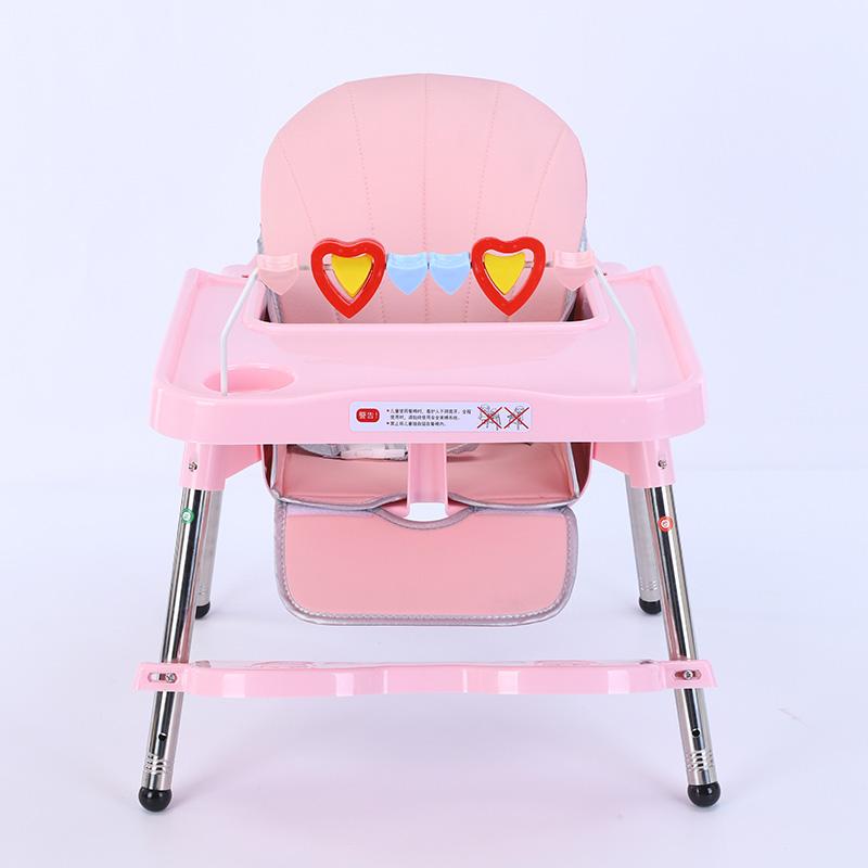 Adjustable Infant High Chair with PU Seat Cover