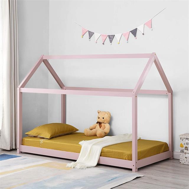 Cama de casa sólida de madera moderna para niños Cama para niños pequeños